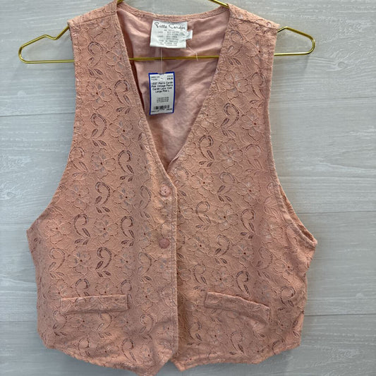 Pink Vintage Pierre Cardin Lace Vest Large