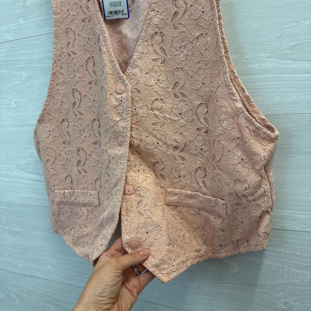 Pink Vintage Pierre Cardin Lace Vest Large
