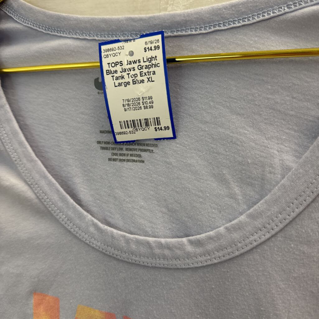 Light Blue Jaws Graphic Tank Top Extra Large
