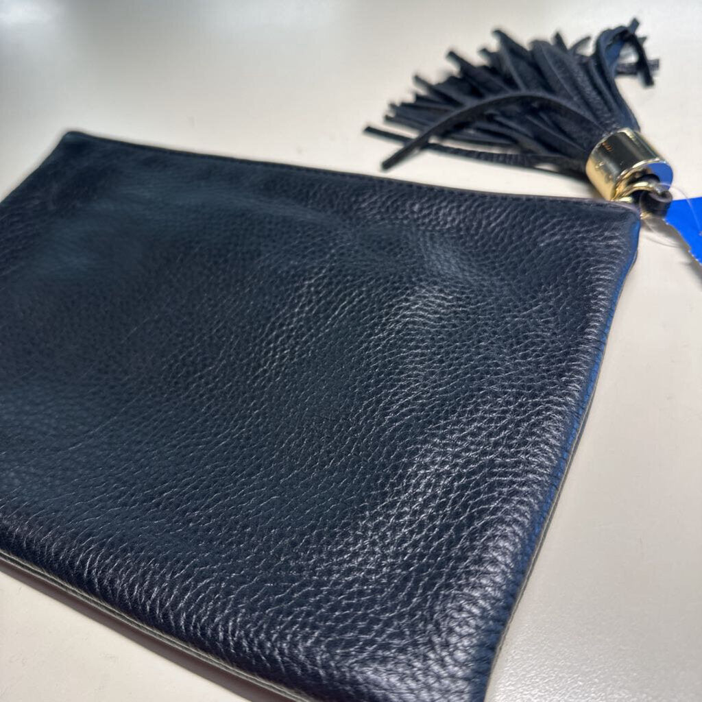 G.I.L.I. Pebbled Leather Tassel Clutch Bag
