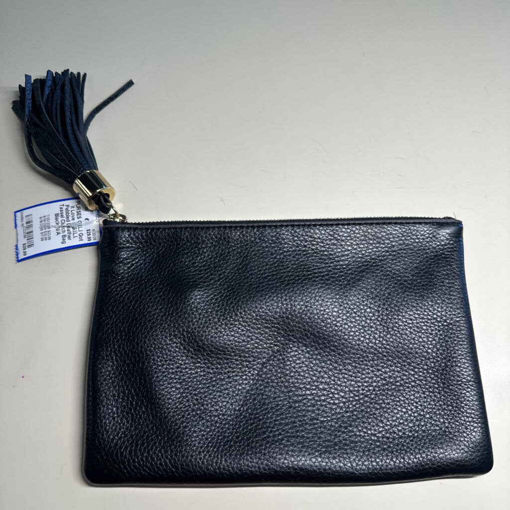 G.I.L.I. Pebbled Leather Tassel Clutch Bag