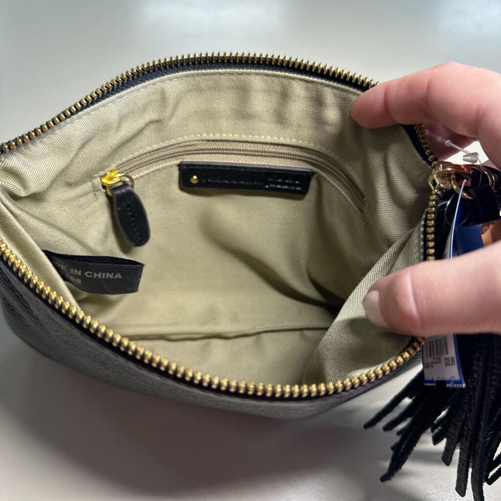 G.I.L.I. Pebbled Leather Tassel Clutch Bag