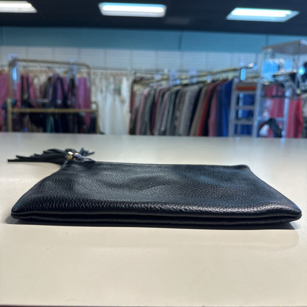 G.I.L.I. Pebbled Leather Tassel Clutch Bag