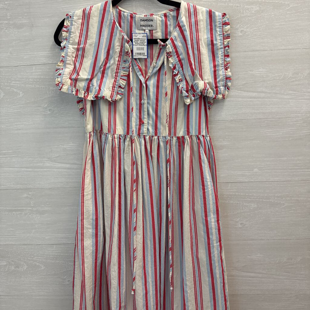 Damson Madder Josephine Striped Cotton Dress 6