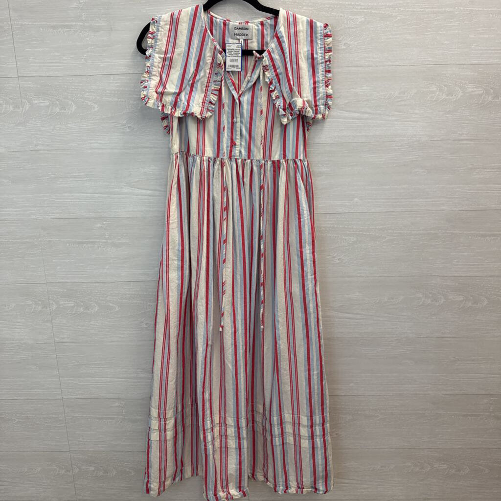 Damson Madder Josephine Striped Cotton Dress 6