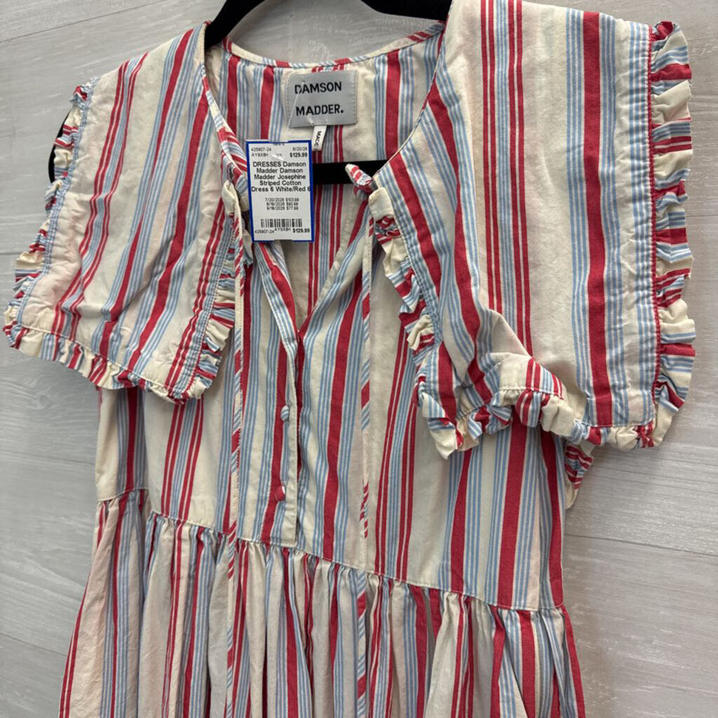 Damson Madder Josephine Striped Cotton Dress 6