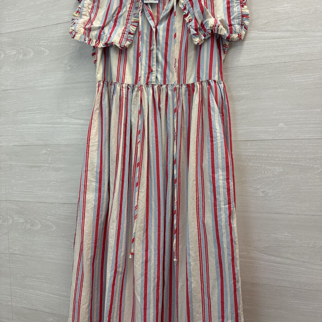 Damson Madder Josephine Striped Cotton Dress 6