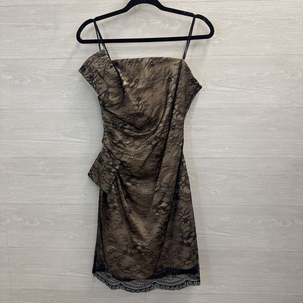 ABS Black Lace Detail Short Formal Dress 8