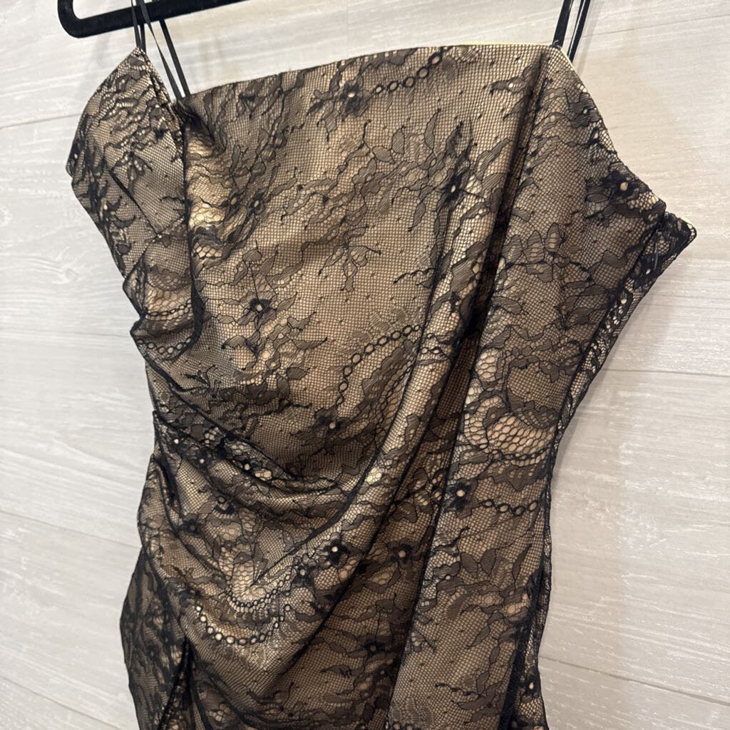 ABS Black Lace Detail Short Formal Dress 8