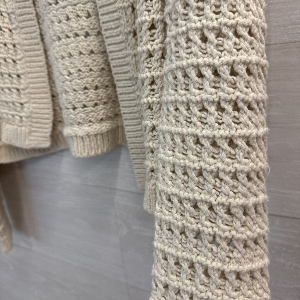 Boden Cream Open Cropped Knit Cardigan Extra Small