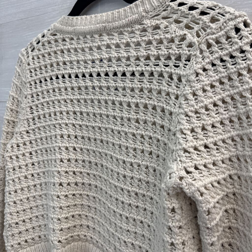 Boden Cream Open Cropped Knit Cardigan Extra Small