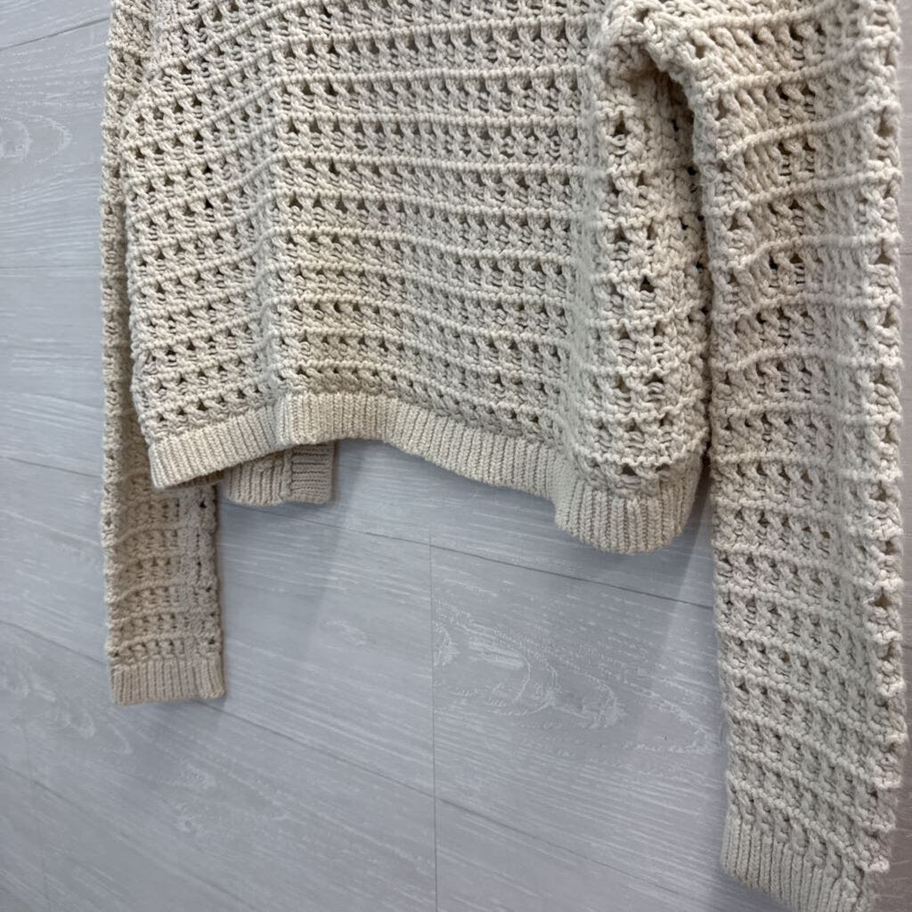 Boden Cream Open Cropped Knit Cardigan Extra Small