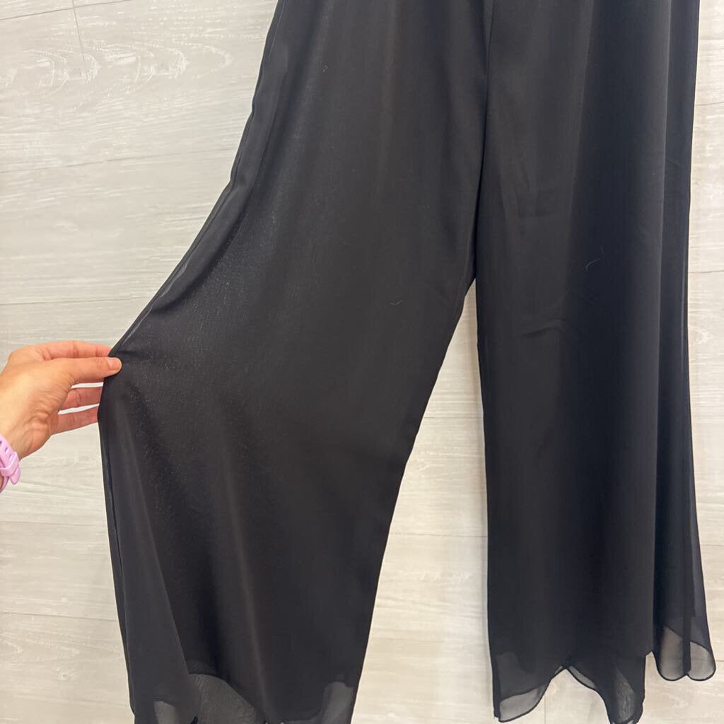 Alex Evenings Pull On Chiffon Palazzo Pants Large