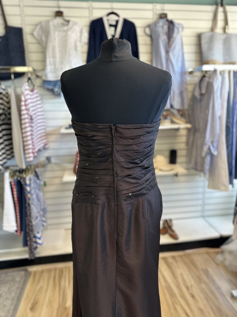 Private Label Occasion Brown Strapless Beaded Dress Medium