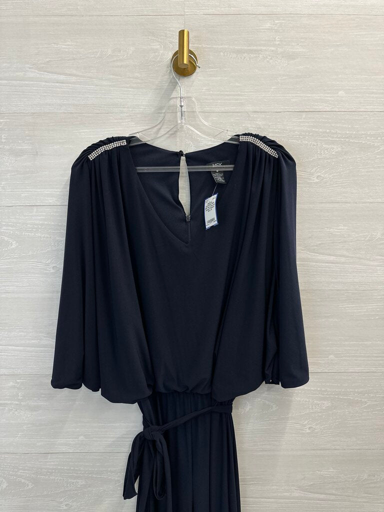 MSK Navy Blouson Jumpsuit Medium