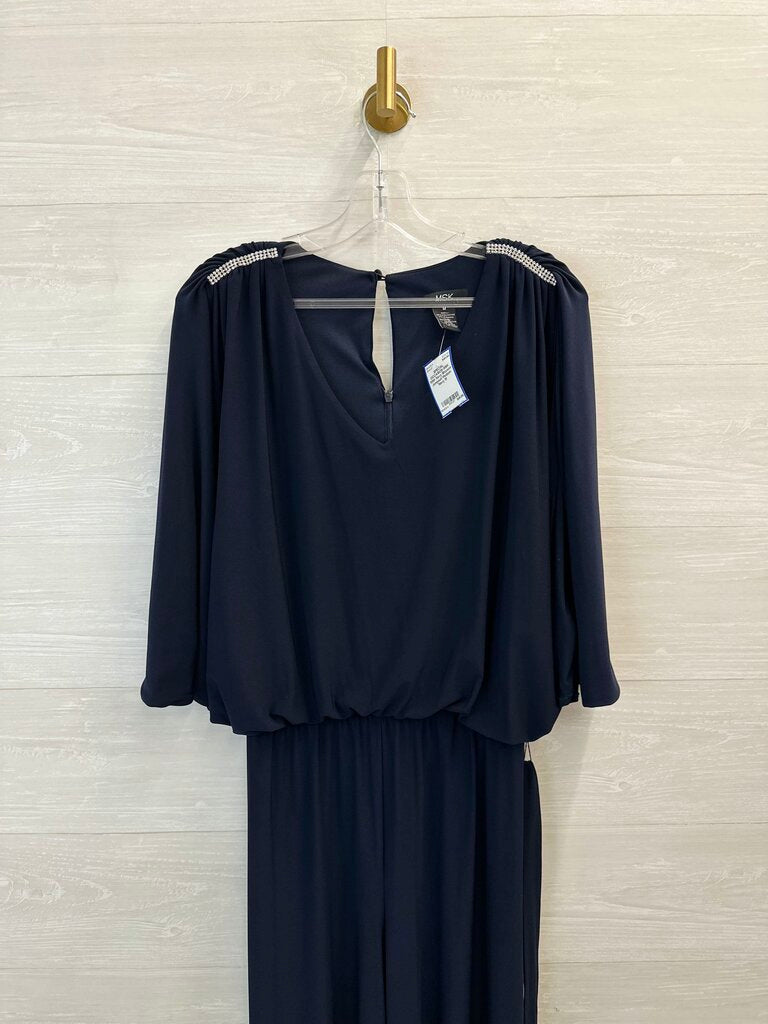 MSK Navy Blouson Jumpsuit Medium