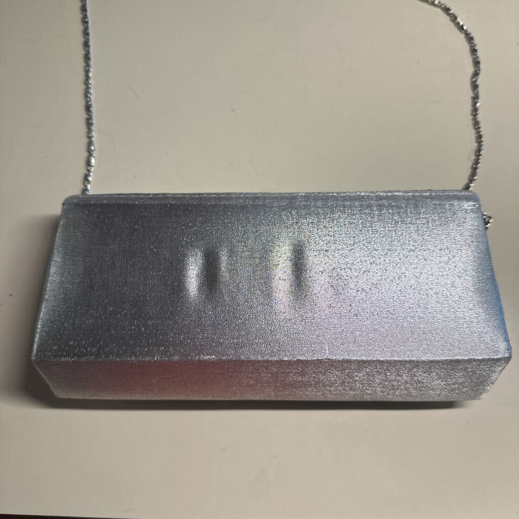 Silver Formal Clutch Purse with Bow