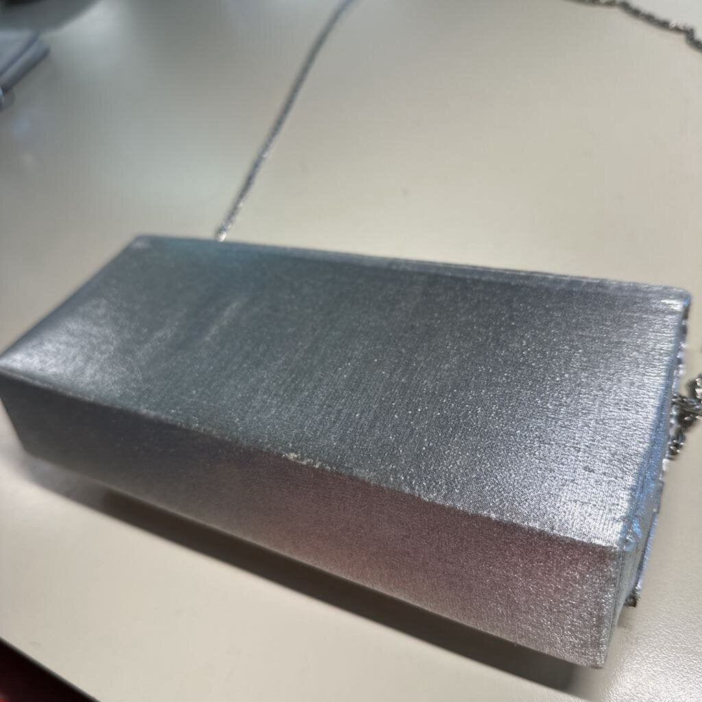 Silver Formal Clutch Purse with Bow