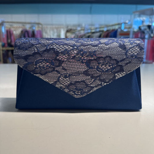 Navy Formal Clutch with Lace