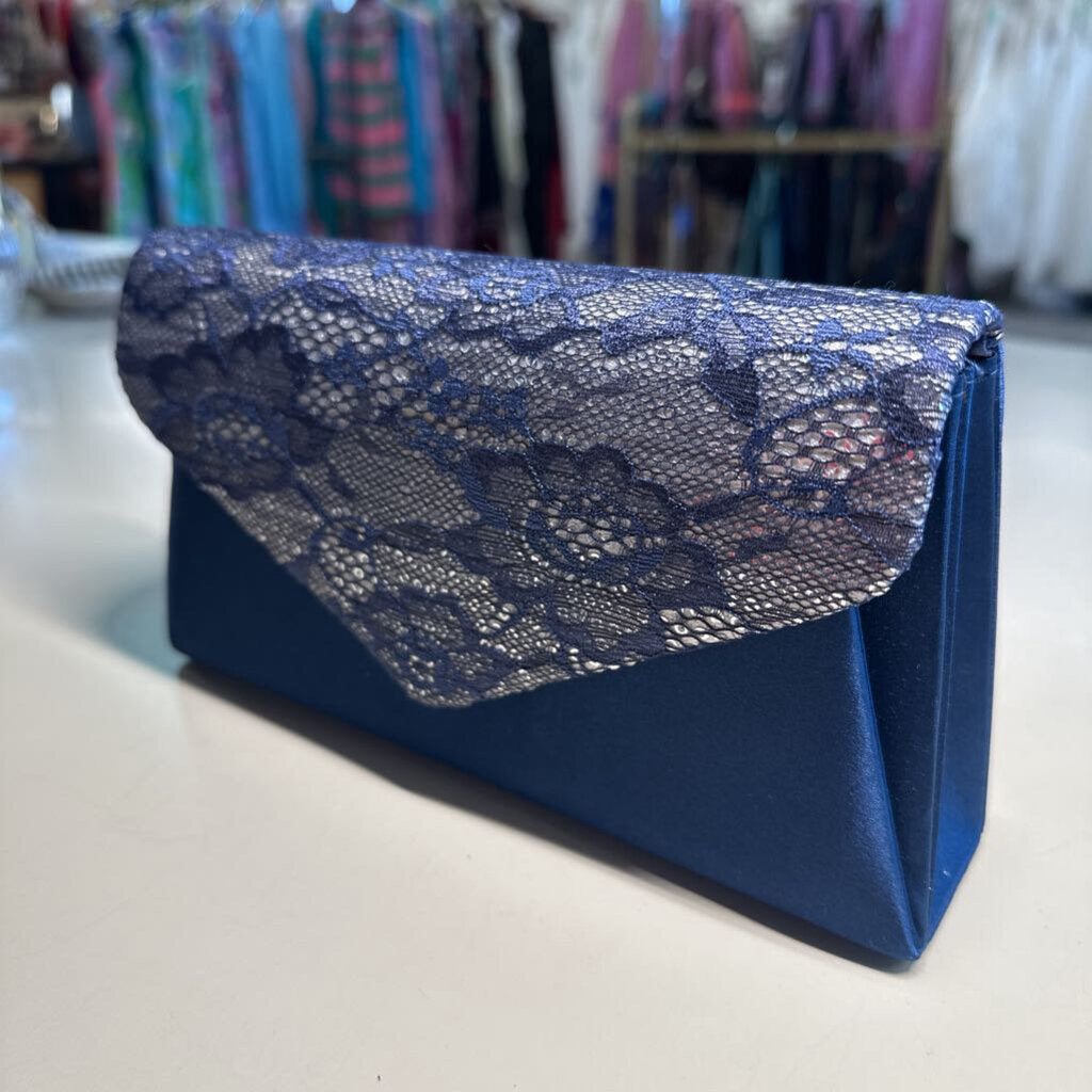 Navy Formal Clutch with Lace
