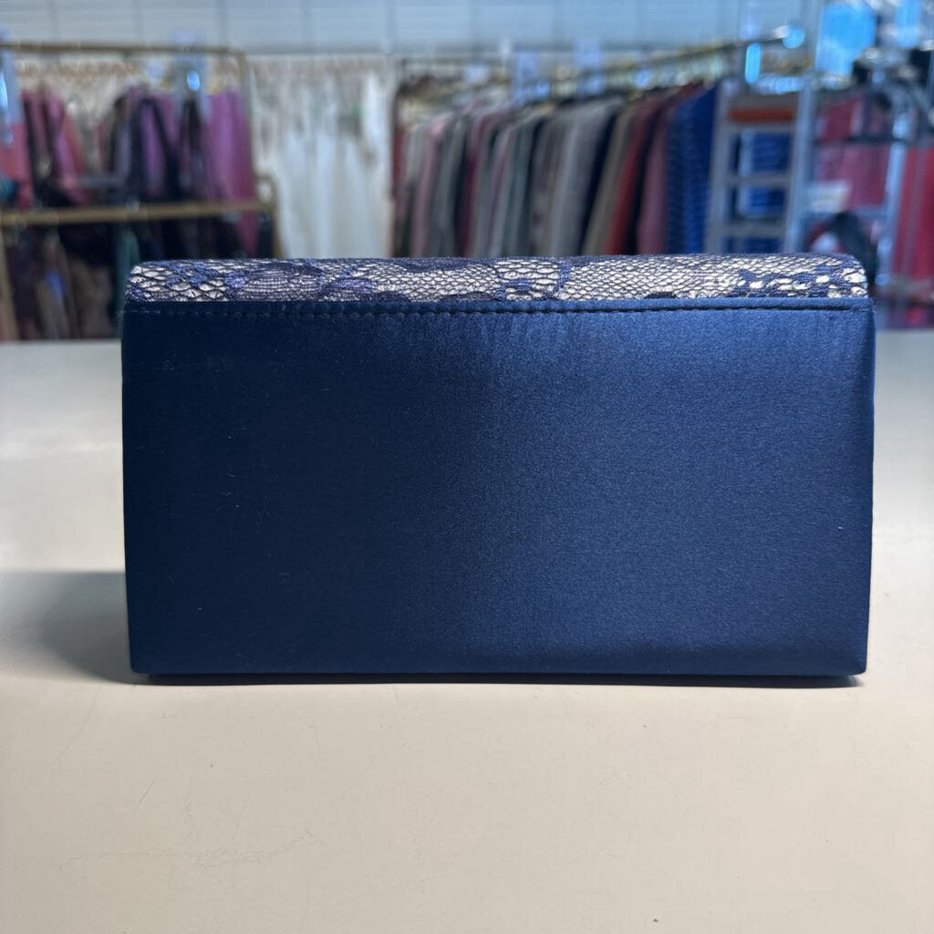 Navy Formal Clutch with Lace