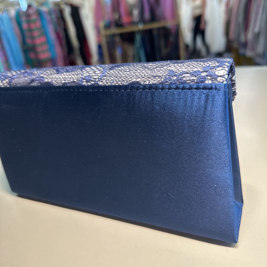 Navy Formal Clutch with Lace