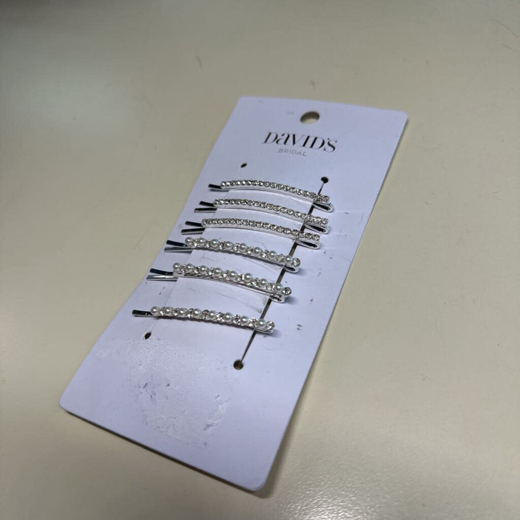 David's Bridal Rhinestone Hairclips Set of 6