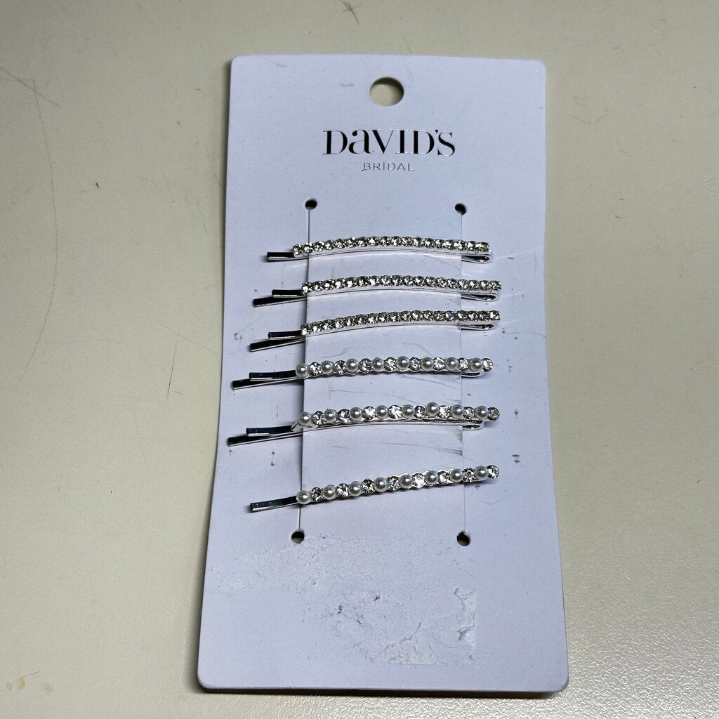 David's Bridal Rhinestone Hairclips Set of 6