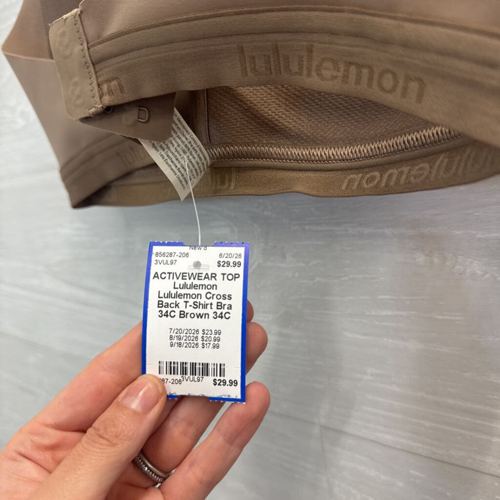 Lululemon Cross Back T-Shirt Bra 34C