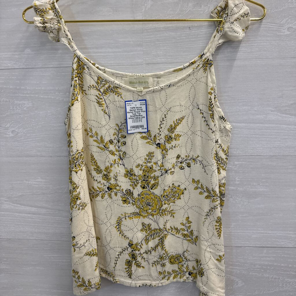 World Market Flower Print Tank Top Small/Medium