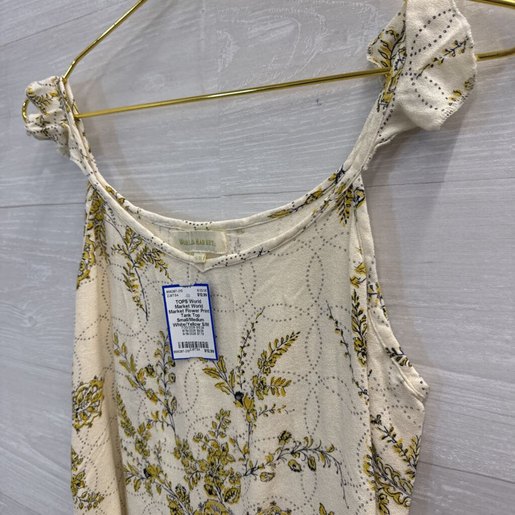 World Market Flower Print Tank Top Small/Medium