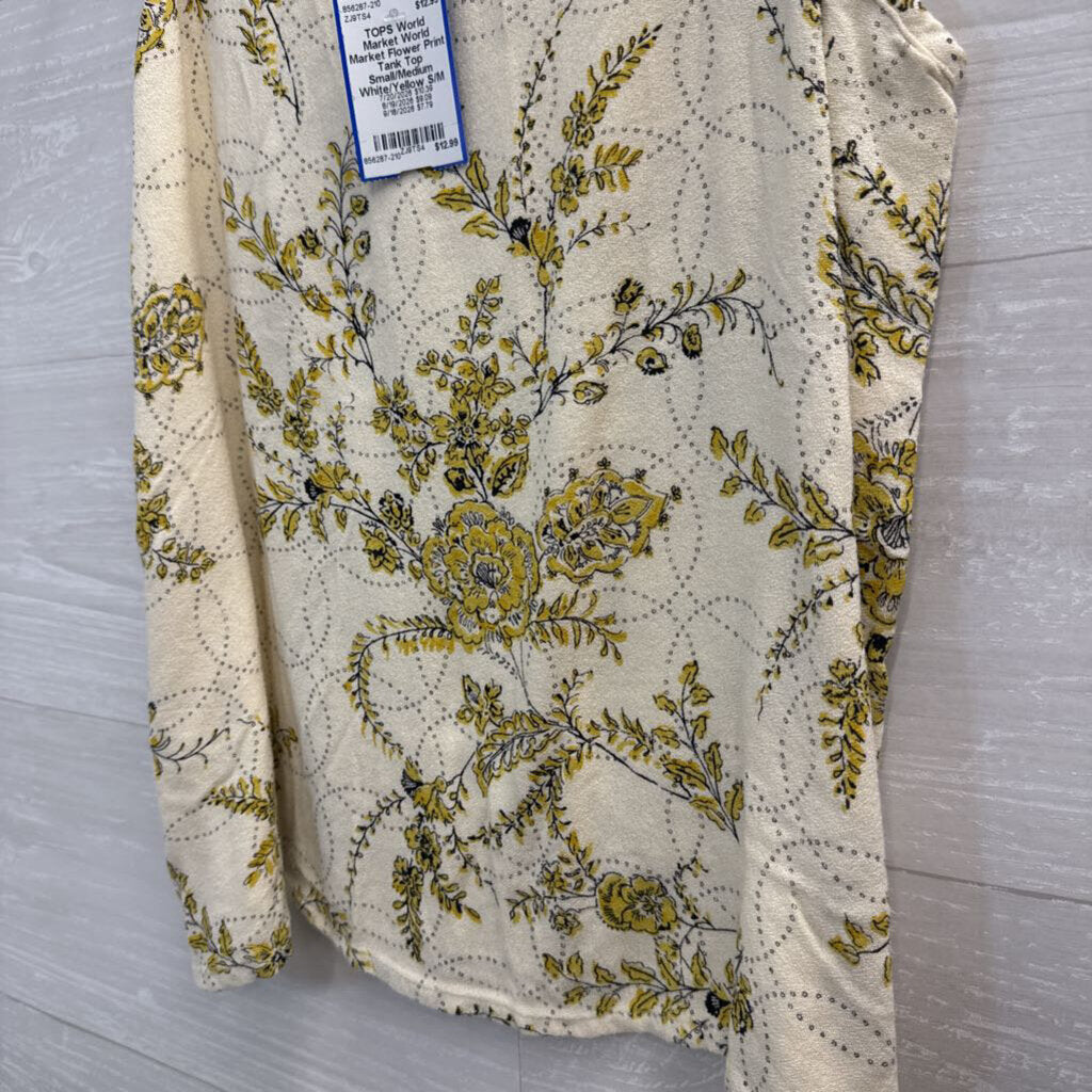 World Market Flower Print Tank Top Small/Medium