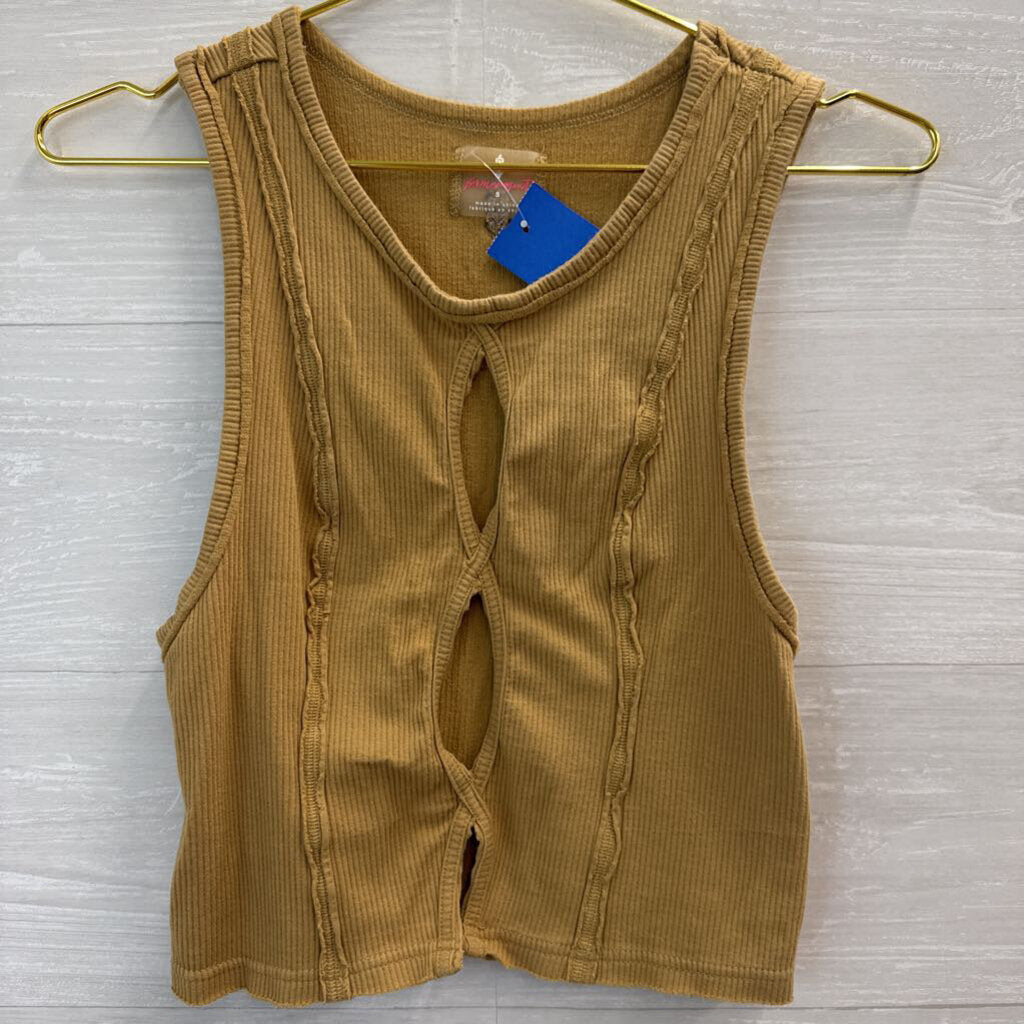 FP Movement Ribbed Keyhole Front Tank Top Small