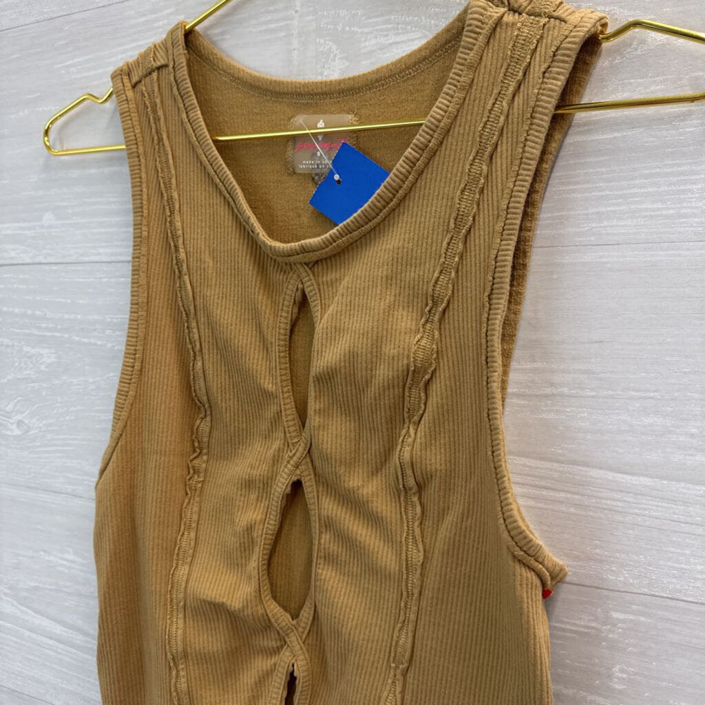 FP Movement Ribbed Keyhole Front Tank Top Small