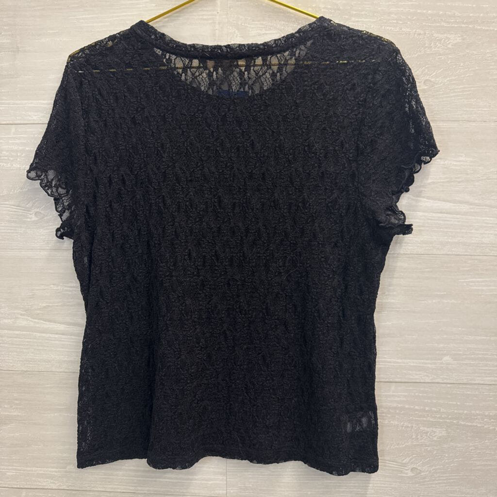 Loft Sheer Lace T-Shirt Extra Large