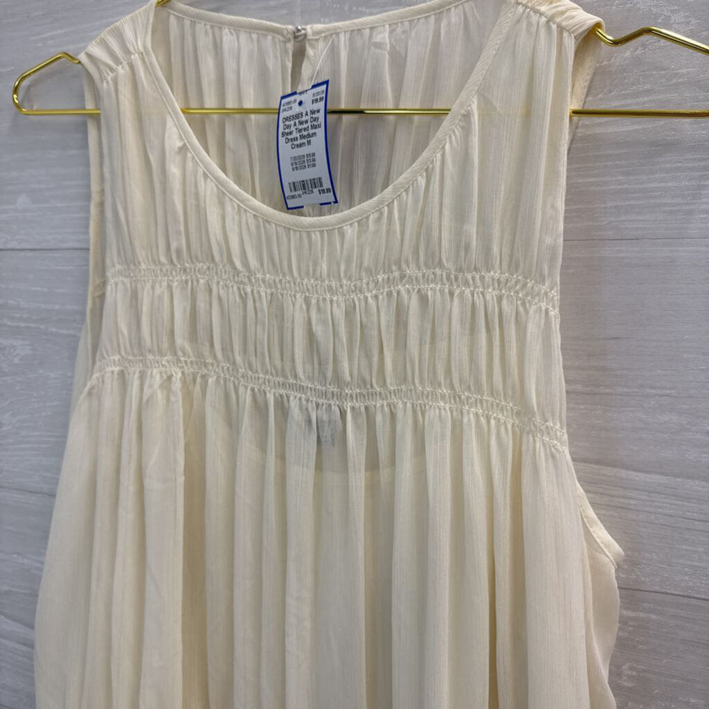 A New Day Sheer Tiered Maxi Dress Medium
