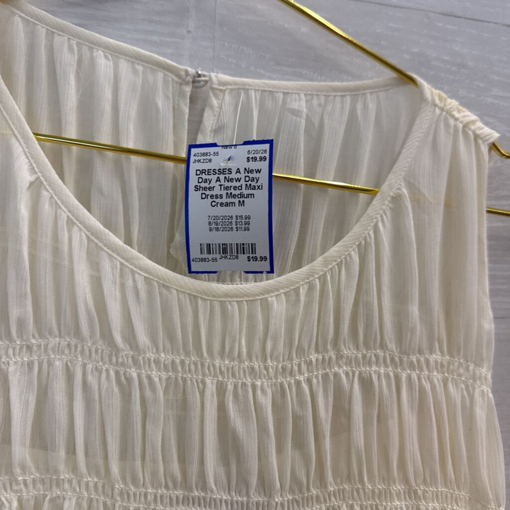 A New Day Sheer Tiered Maxi Dress Medium