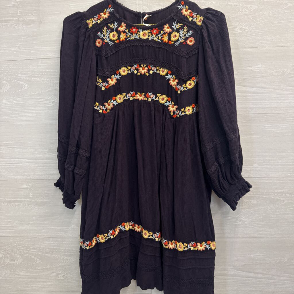 Free People Pasadena Floral Embroidered Dress Extra Small