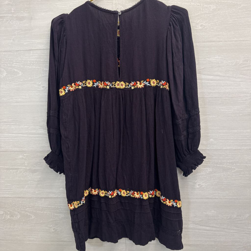 Free People Pasadena Floral Embroidered Dress Extra Small