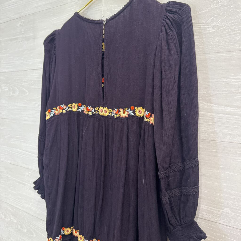 Free People Pasadena Floral Embroidered Dress Extra Small
