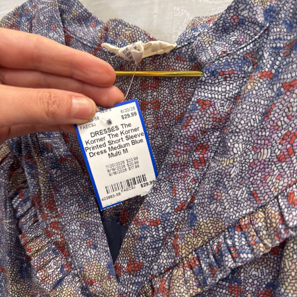The Korner Printed Short Sleeve Dress Medium