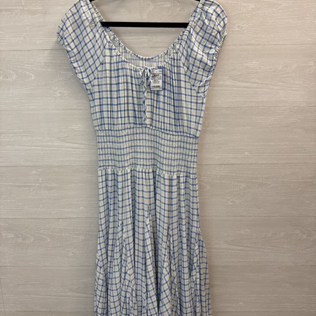 Aureum Striped Cotton Button Up Mini Dress Medium
