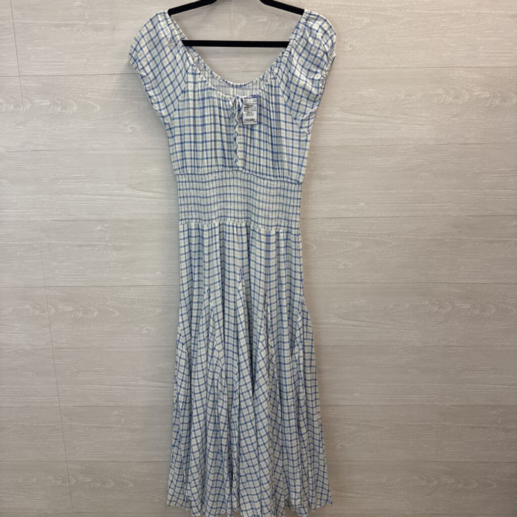 Aureum Striped Cotton Button Up Mini Dress Medium