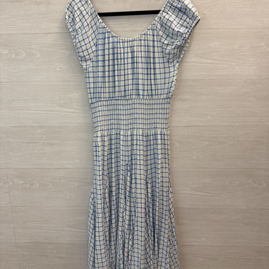 Aureum Striped Cotton Button Up Mini Dress Medium