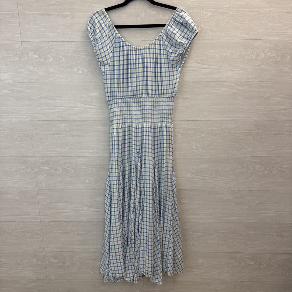 Aureum Striped Cotton Button Up Mini Dress Medium