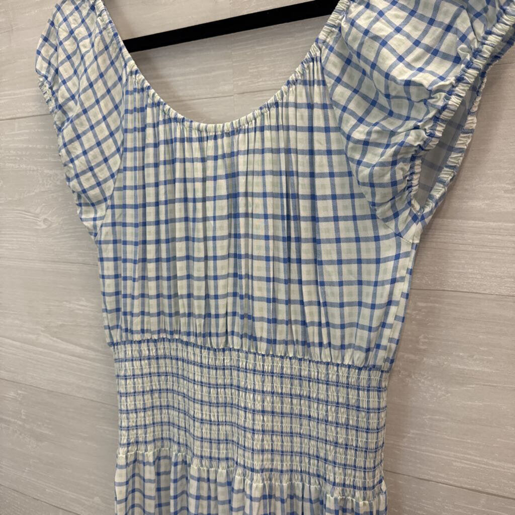 Aureum Striped Cotton Button Up Mini Dress Medium