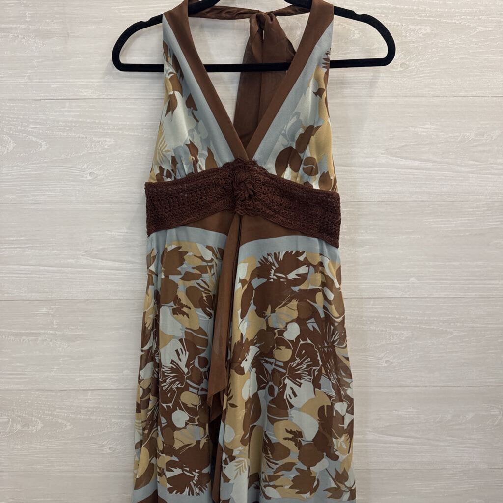 Y2K BCBGMaxAzria Printed Halter Dress 10