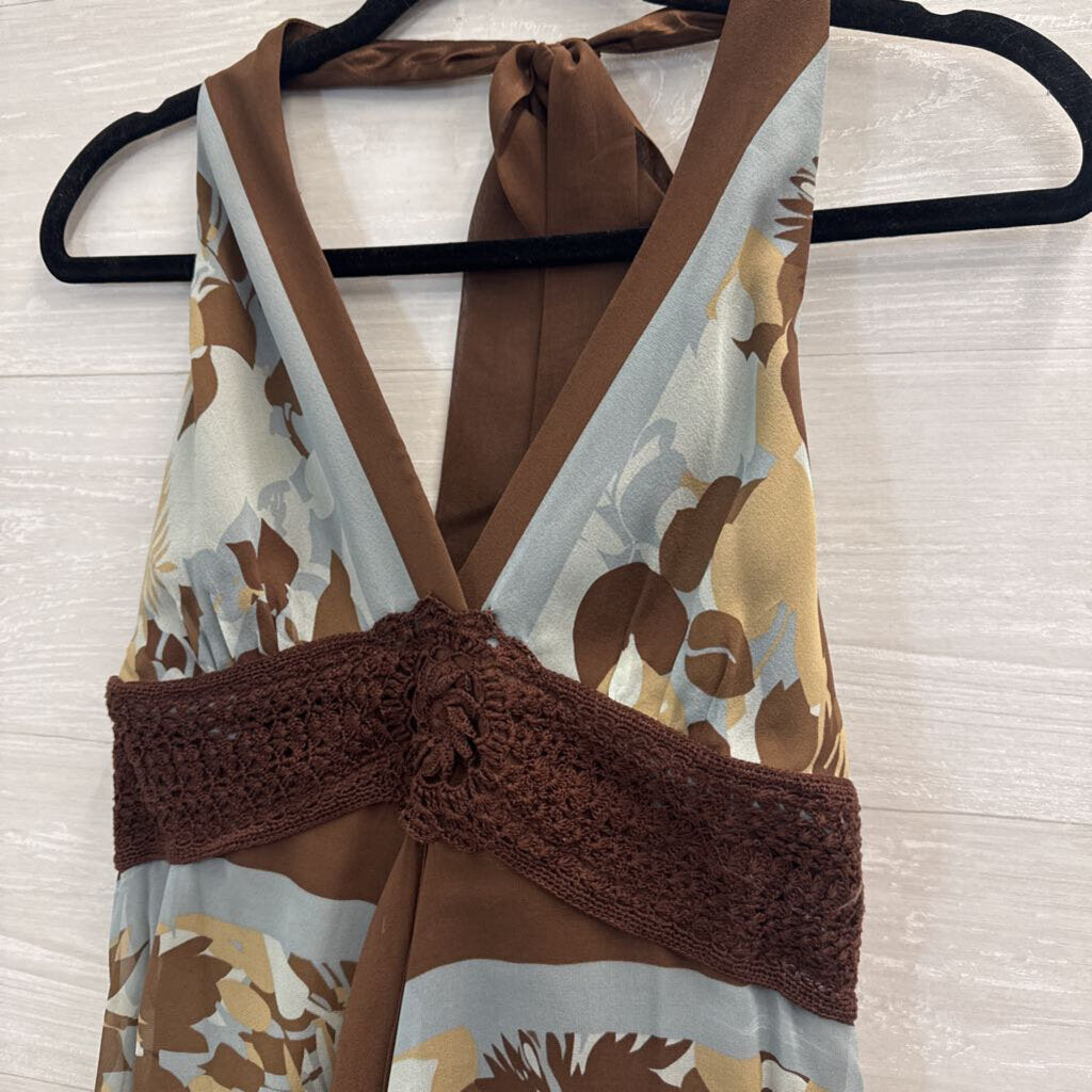 Y2K BCBGMaxAzria Printed Halter Dress 10