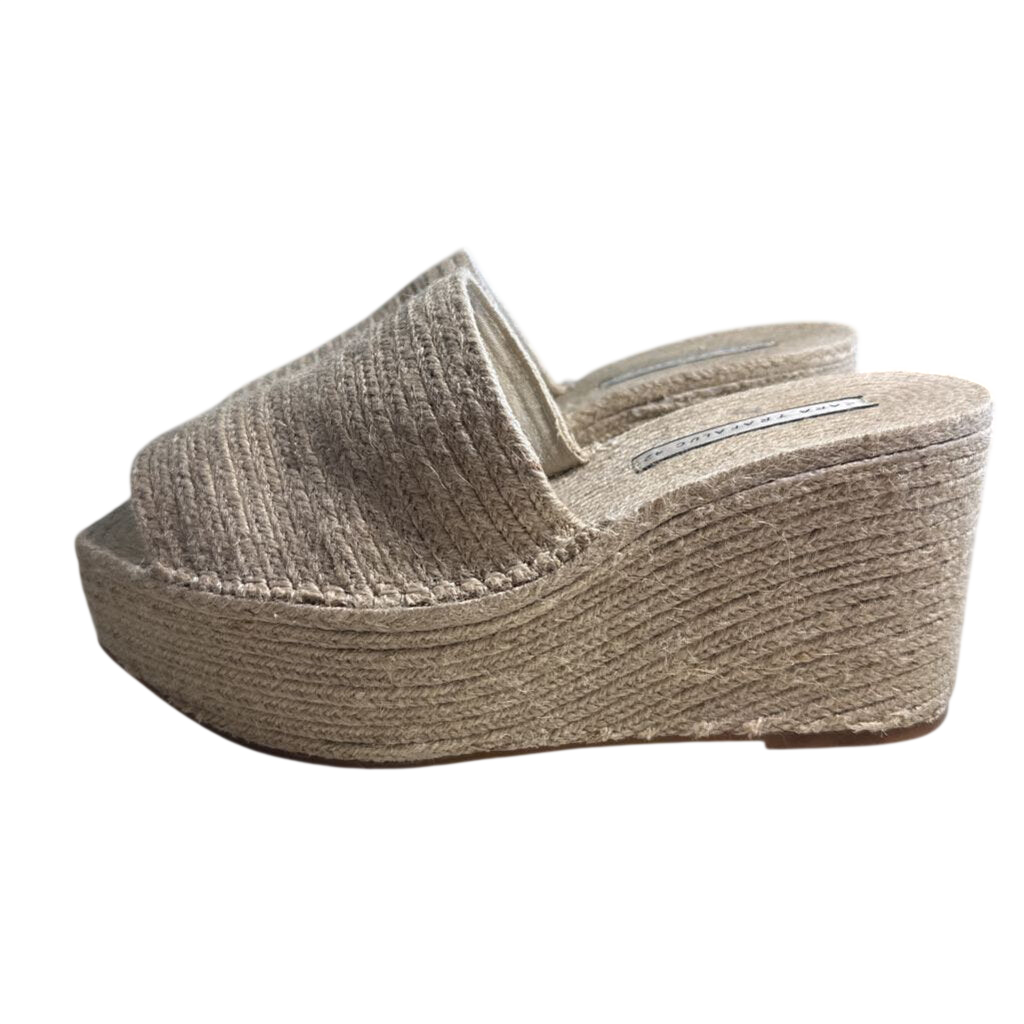 Zara Raffia Platform Sandal 42