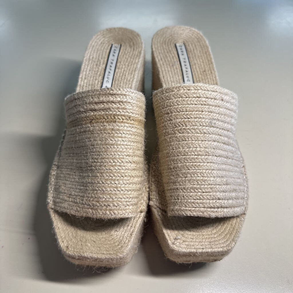 Zara Raffia Platform Sandal 42